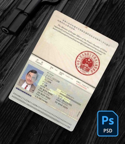 China passport (2007-2009) PSD